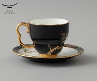 永丰源夫人瓷石榴家园2头咖啡杯碟:东方美学典范,营造优雅下午茶时光,品味精致生活